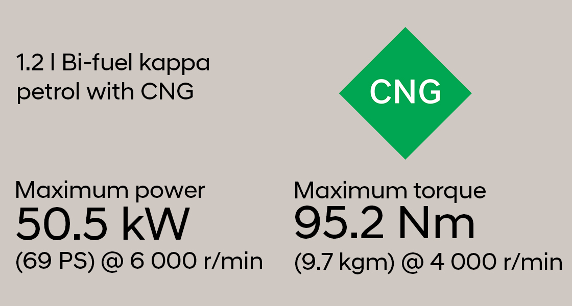 1.2 l Bi-fuel kappa petrol with CNG