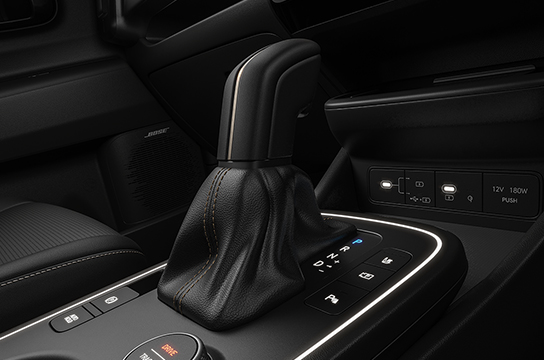 leather^ gear shift knob