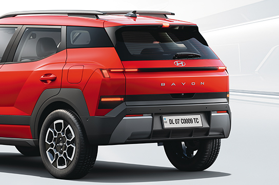 Hyundai Bayon signature H-edge LED tail lamps and spread type emblem