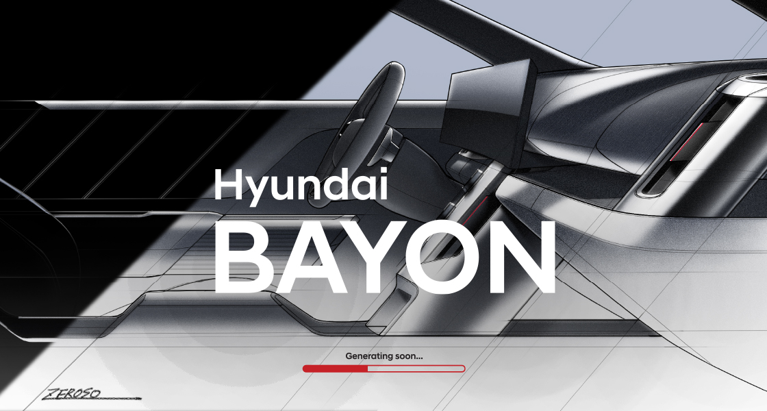 Hyundai BAYON concept design sketch featuring advanced SUV design language, futuristic mobility innovation, and next-generation Hyundai intelligent SUV styling