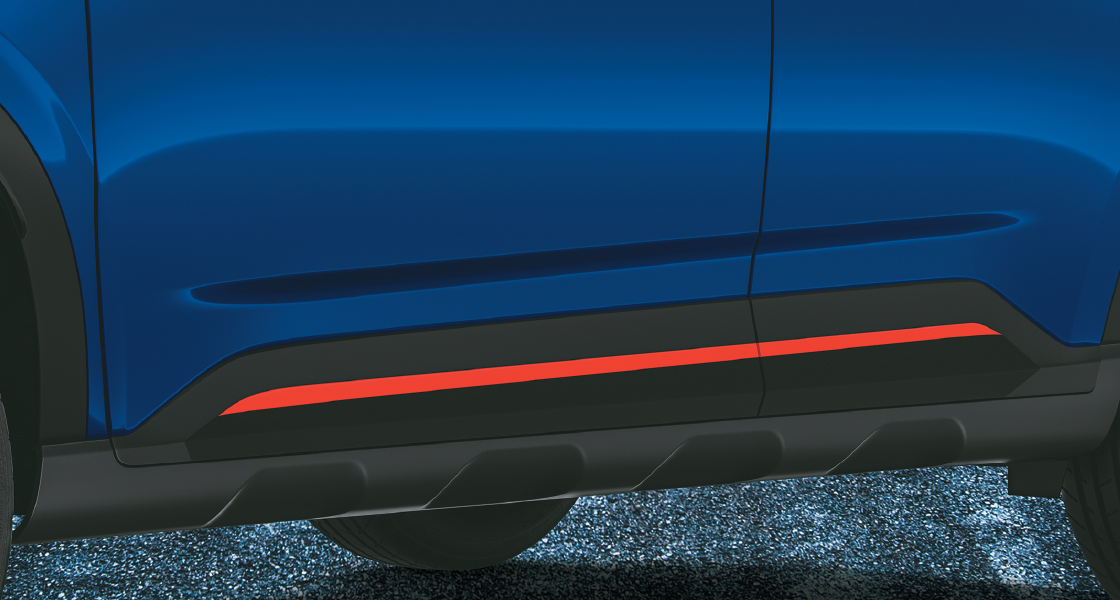 Side Sill Garnish with Athletic Red Highlights