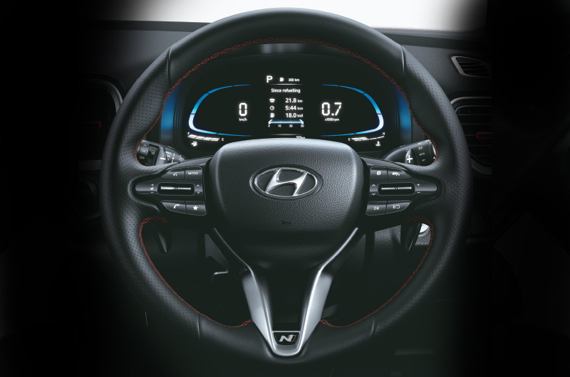 3-Spoke Leather Steering Wheel with N Logo