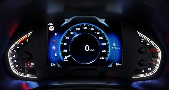 Three drive mode colours.