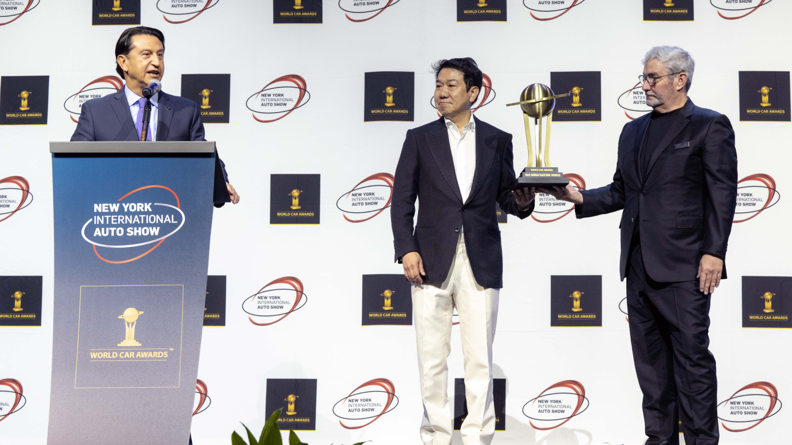 José Muñoz, SangYup Lee and Luc Donckerwolke at 2025 WCA ceremony