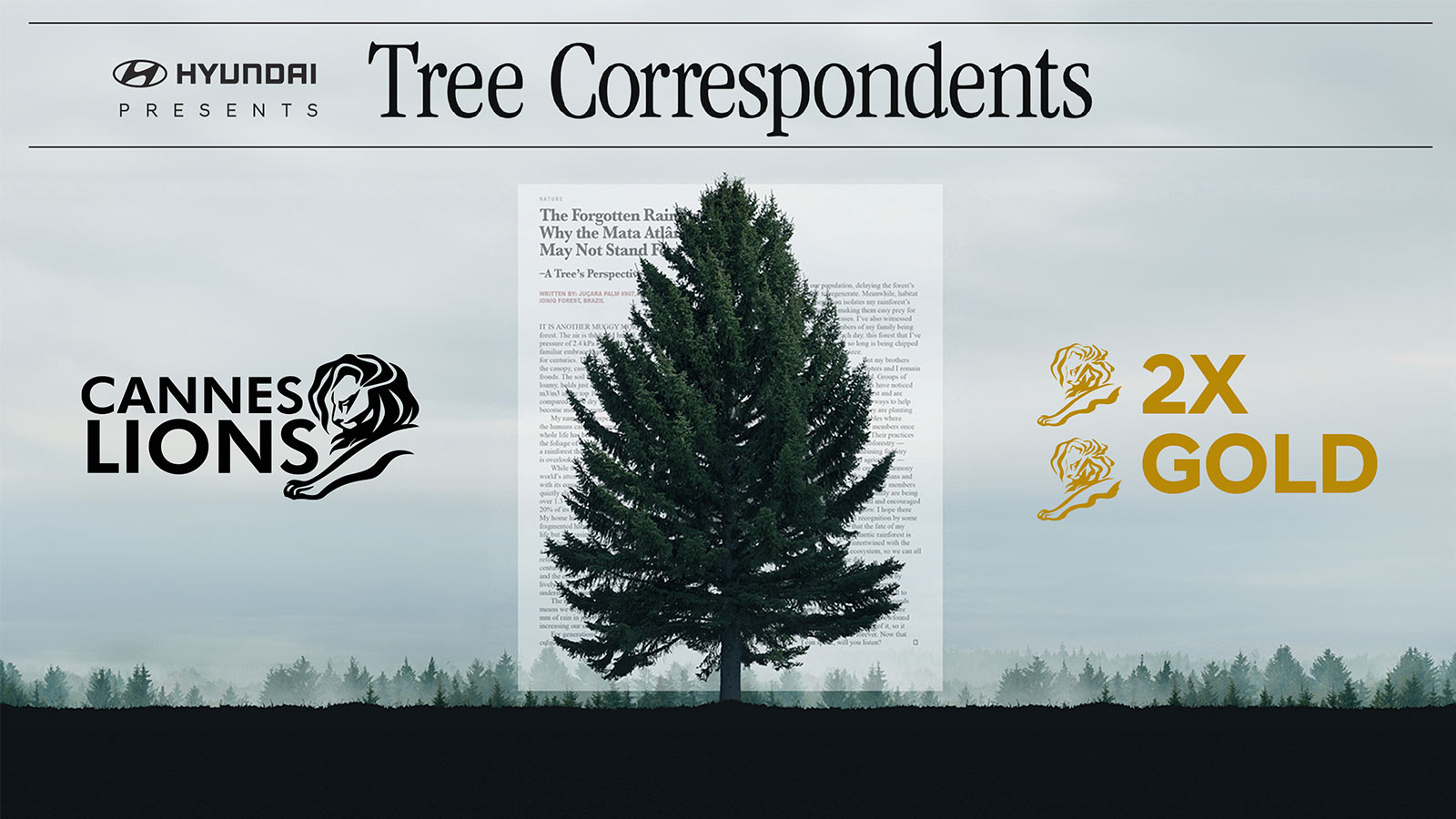 ‘Tree Correspondents’ wins two Gold Lions and one Silver Lion in the Digital Craft category