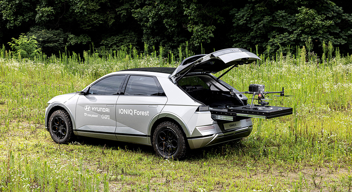 Paired with the IONIQ 5 Monitoring Drone Station, IONIQ 9 Seed Ball Drone Station advances Hyundai Motor’s Smart Forest Restoration Program and global IONIQ Forest project
