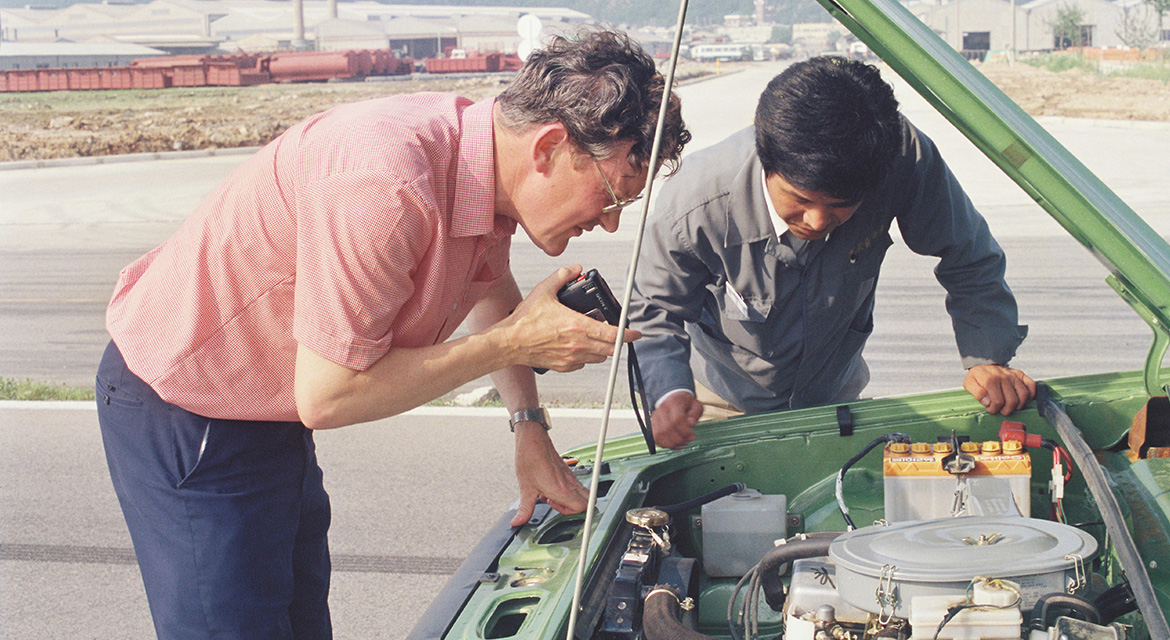 STELLAR, Hyundai’s early icon, undergoing inspection at Ulsan.