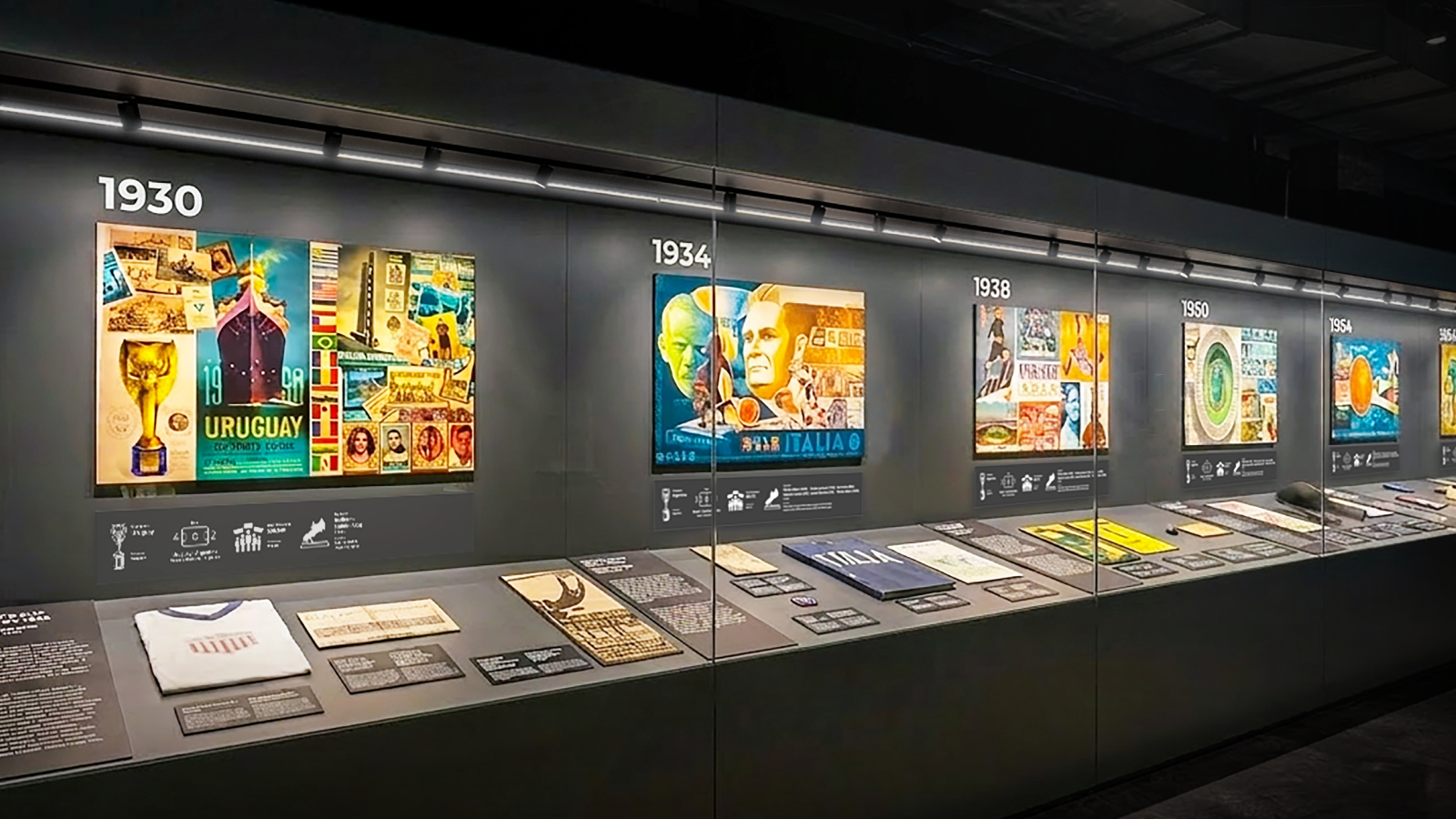 Rendered view of the FIFA Museum exhibition space (FIFA heritage exhibits)