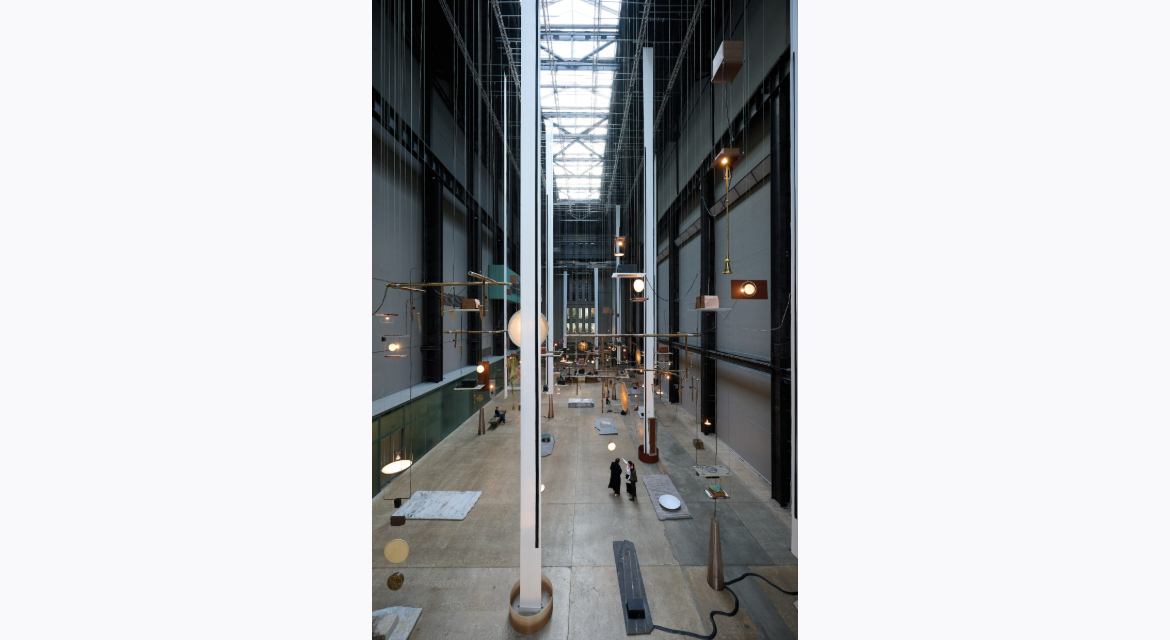 Hyundai Commission: Tarek Atoui: Hold, Installation View at Tate Modern. Photo © Tate (Ben Fisher)
